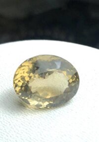 [FreeshipMAX] viên đá thạch anh vàng nhẫn mài facet siêu đẹp