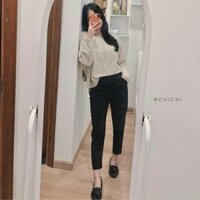 ❤FREESHIP❤Quần baggy nửa sau cạp chun siêu co giãn