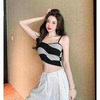 [FREESIZE] Áo crop top sọc kẻ hai dây, sọc kẻ ngang, áo thun hai day