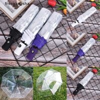 [FREG] Automatic Open Close Fold Windproof Umbrella Compact Rain Transparent Clear FDH