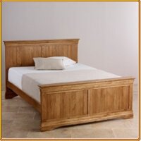 French Oak - Nệm 1m4 x 2m : Giường Ngủ Gỗ Sồi - Màu Tự Nhiên