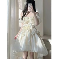 French Style Tea Break Princess Dress Slimming Strap Dress with Bustier Top Two-Piece Set Women's Summer New Style