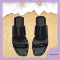 [Frendyest.vn] Dép đế bệt hai dây đeo Sandal đi biển Giày mùa hè thoải mái dành cho nữ