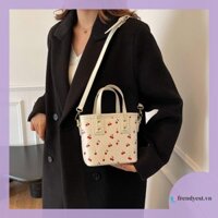 [Frendyest.vn] Túi đeo vai nữ PU Cherry Túi đeo chéo cỡ lớn sành điệu Túi Tote sang trọng