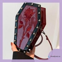 [Frendyest.vn] Ví nữ Coffin Satchel Da PU Túi đeo chéo nhện Túi kẹo Halloween
