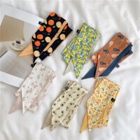 Fresh New Silk Scarf Decorative Fruit Ribbon Fruit Neck Scarf Hairband Ribbon Neck Scarf Versatile Spring Hair Accessory SXR9