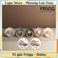 Frigg ti giả Daisy núm tròn silicone cao su Đan Mạch cho bé 0-6m, 6m+ nhập khẩu chính hãng