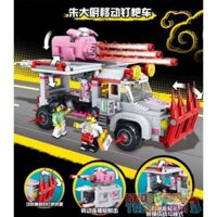 FROG BABY OBM 99632 non Lego CHEF ZHU DI ĐỘNG CÀO MÓNG 4 KẾT HỢP bộ đồ chơi xếp lắp ráp ghép mô hình Monkie Kid Tây Du Ký Tôn Ngộ Không 699 khối
