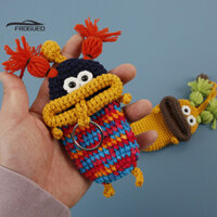 Frogued Chìa Khóa Hoạt Hình Xúc Xích Miệng Lớn Đan Móc Lưu Trữ Handmade Móc Chìa Khóa