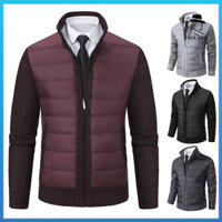 Frolada Nam Áo Len Có Túi Dày Dệt Kim Rời Zip-up Sang Trọng Tay Dài Đứng Cổ Áo Chắp Vá Đệm Thu Đông Áo Khoác