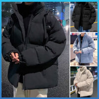 Frolada Nam Cotton Đệm Áo Đứng Cổ Dài Tay Dây Kéo Placket Áo Khoác Dày Có Túi Bên Màu Trơn Puffer Áo Khoác Ngoài