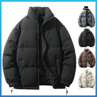 Frolada Nam Nữ Áo Cotton Đứng Cổ Dài Tay Dây Rút Hem Puffer Áo Khoác Có Túi Rời Phù Hợp Với Ấm Áp Mùa Đông Áo Khoác Ngoài