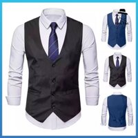 Frolada Nam Phù Hợp Với Áo Vest Cổ Chữ V Không Tay Áo Khoác Đơn Có Túi Màu Trơn Mỏng Phù Hợp Với Phong Cách Chính Thức Áo Khoác Kinh Doanh