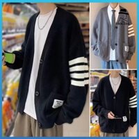 Frolada Thu Đông Nam Cardigan Cổ Chữ V Dệt Kim Màu Trơn Co Giãn Màu Nguyên Chất Nút Rời Phong Cách Preppy Single-breasted Form Phong Cách Kinh Doanh Áo Len Áo Khoác