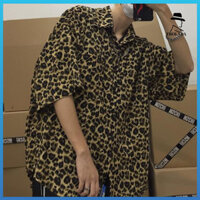 Frolada Ve Áo Tay Ngắn Miếng Dán Túi Đơn Áo Sơ Mi Nam Mùa Hè Da Báo In Áo Sơ Mi Dạo Phố