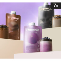 Fromeat protein lắc 7 gói Túi cầm tay WPI tách bột whey protein cho bữa ăn (hạt đen / sô cô la / việt quất sữa chua Hy Lạp)