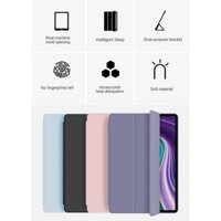 Frosted Bottom Tri-fold Bracket TPU Tablet Case cho Lenovo Xiaoxin Pad Pro 10.6 11 12.7 inch 2021 2022 2023 2024 2025 Chống vân tay Bảo vệ màn hình máy tính bảng
