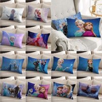 Frozen Anna & Elsa Vỏ Gối Hình Chữ Nhật In Hình Một Mặt Đệm Polyester Trang Trí Nhà Cửa Món Quà Tốt Nhất (Không Có