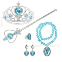 Frozen Princess Aisha Crown Magic Stick Vòng cổ Nhẫn Hoa Tai Bộ Anna Belle Princess Crown KBLW