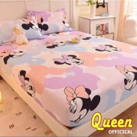 [fs] Bộ ga gối vỏ ôm 4 Món 💖 M2. M4. M6. M8 💖, Drap Trải Nệm Cotton Poly  - QueenDecor