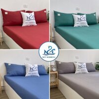 [fs] Bộ grap giường và vỏ gối Cotton Tici M2T Bedding, ga gối Cotton thun lạnh Hàn Quốc đủ size drap nệm