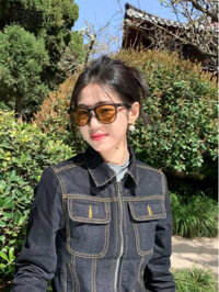 FSAFSD Mỹ Retro Denim Áo Khoác Nữ Mùa Thu 2025 Phong Cách Mới Đi Lại Đơn Giản Phù Hợp Với Hàng Đầu