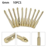 Fsfo _ 10 chiếc 6mm Ngói Gốm Đá Cẩm Thạch Thủy Tinh Mũi Khoan Đầu Chuôi Lục Giác