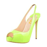 FSJ Women Peep Toe Extreme High Heels Platform Sandals Slingback Stiletto Prom Dress Pumps Size 4-15 US