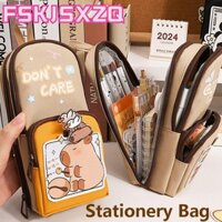 FSKJSXZQ Hộp văn phòng phẩm, Túi văn phòng phẩm Capybara phong cách Instagram chống bụi bẩn, 6 tầng và 11 ngăn Khả năng sử dụng Bút chì cá heo nước dung tích lớn