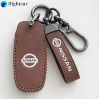 (Ft) Da Thật Chính Hãng Thông Minh Lật Chìa Khóa Xe Ô Tô Bao Da Dây Xích Cho Nissan Juke March Almera Lá Navara Kicks Terra X-trail Magnite Note Altima Remote Fob Giá Đỡ Bảo Vệ