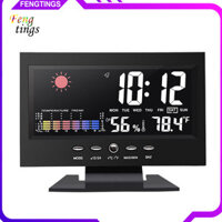 [Ft] Đồng hồ kỹ thuật số 8082T Dự báo thời tiết Lịch vạn niên Màn hình màu LED Hiển thị nhiệt độ Độ ẩm Đồng hồ đánh thức cho gia đình