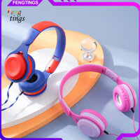 [Ft] Tai nghe có dây dành cho trẻ em Tai nghe âm thanh nổi vòm Mega Bass tương thích HD Tai nghe học sinh gấp hiệu suất cao có micrô để chơi game