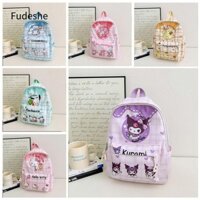 Fudeshe đi học, Ba lô đi học họa tiết dễ thương bằng vải Canvas, Túi du lịch dung tích lớn in hoạt hình di động thời trang
