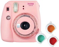 Fujifilm instax Mini 9 Instant Film Camera (Clear Pink) Special Edition w/Color Filters