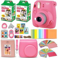 Fujifilm Instax Mini 9 Instant Camera FLAMINGO PINK + Fuji INSTAX Film (40 Sheets) + Accessories Kit Bundle + Custom Case with Strap + Assorted Fra...