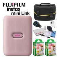 Fujifilm Instax Mini Link Portable Smartphone Printer (Dusky Pink) Creative Kit Deluxe Party Planner Bundle with (40) Instax Mini Films + Carrying ...