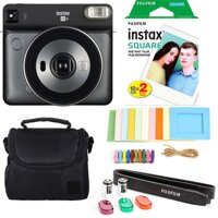 Fujifilm Instax Square SQ6 Instant Camera + Fujifilm instax Square Instant Film (20 Exposures) + Hanging Photo Frames Assorted Colors + Case (Grey)