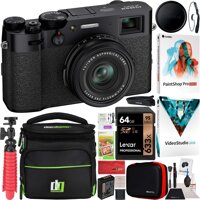 Fujifilm X100V Premium Compact Digital Camera Black with 23mm F2 Lens and 26.1MP X-Trans CMOS 4 Sensor Bundle Including Deco Gear Travel Bag Case +...