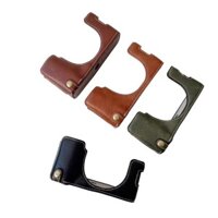 Fujifilm X100V X100F Nửa Bao Da PU Bảo Vệ Cho Máy Ảnh FUJI Thiết Kế Lật