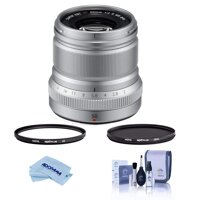Fujifilm XF 50mm (76mm) F/2 WR Lens, Silver - Bundle with Hoya 46mm 10-Layer HMC Multi-Coated UV Filter, Hoya 46mm HMC Multi-Coated Circular Polari...