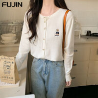 FUJIN áo len cardigan áo khoác cardigan Casual hàn quốc Hàn Phong Comfortable WMJ2470CWD 31Z240802