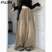 FUJIN quần ống rộng quần nữ jean Stylish INS hàn quốc Phong cách WNK2430LGC 12Z240321
