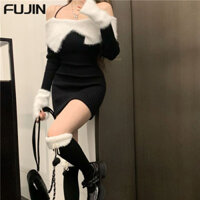 FUJIN váy Đầm váy nữ body đầm Fashion INS Trendy Cổ điển WLQ2491GM4 39Z240923