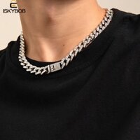 Fujiou Cuba Dây Xích Vòng Cổ, Bạc Nam Vòng Cổ, Retro Xương Đòn Dây Chuyền Trang Sức Phụ Kiện Hip Hop Vòng Cổ Kim Cương Giả Bé Gái