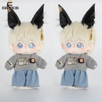 Fujiou Mô Phỏng Tai Động Vật Vòng Tóc, Tai Sói Đen Mũ Búp Bê Sang Trọng 20cm, Quà Tặng Bé Gái Đuôi Băng Đô Quấn Tóc Kawaii 1 / 4 Mũ Búp Bê Tai Mèo BJD / SD Phụ Kiện Búp Bê