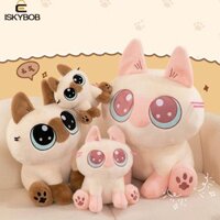 Fujiou Xiêm Đậu Mèo Puree Đồ Chơi Sang Trọng, Búp Bê Vải Azukisan Ôm Đậu Nhỏ Puree Búp Bê Dễ Thương, Động Vật Sang Trọng Búp Bê Mèo Nhỏ Hoạt Hình Dễ Thương Gối Mèo Nhỏ Bé Gái Bé Trai