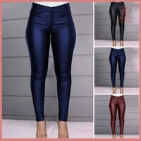 Fulaide Giả Da Quần Legging Nút Dây Kéo Bay Giữa Tầng Quần Nữ Có Túi Màu Trơn Slim Fit Quần Chân Nhỏ Quần Bút Chì Quần