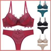 Fulaide Nữ Gợi Cảm Underwired Push Up Bra Brassiere Quần Đùi G-string Ren Bộ Đồ Lót