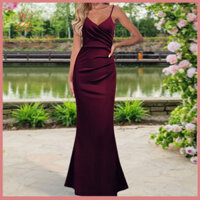 Fulaide Slim Fit Đầm eo Đầm dạ hội bó sát Đầm dự tiệc Maxi cổ chữ V tuyệt đẹp có viền đuôi cá Áo choàng mùa hè thanh lịch cho eo ôm vừa vặn và hông bó sát Đông Nam Yêu thích