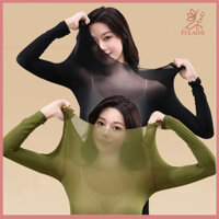 Fulaide2 Cái / bộ Bộ Quần Áo Giữ Nhiệt Nữ Độ Đàn Hồi Tuyệt Vời Dài Tay Cổ Ôm Vừa Mềm Mại Ấm Áp Cao Cấp Màu Trơn Top Bộ Quần Bộ Đồ Ngủ Mùa Đông Nữ Bộ Đồ Ngủ